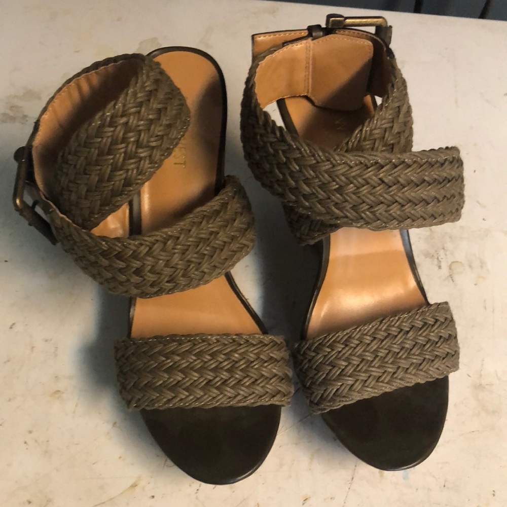Sage green wedge heel